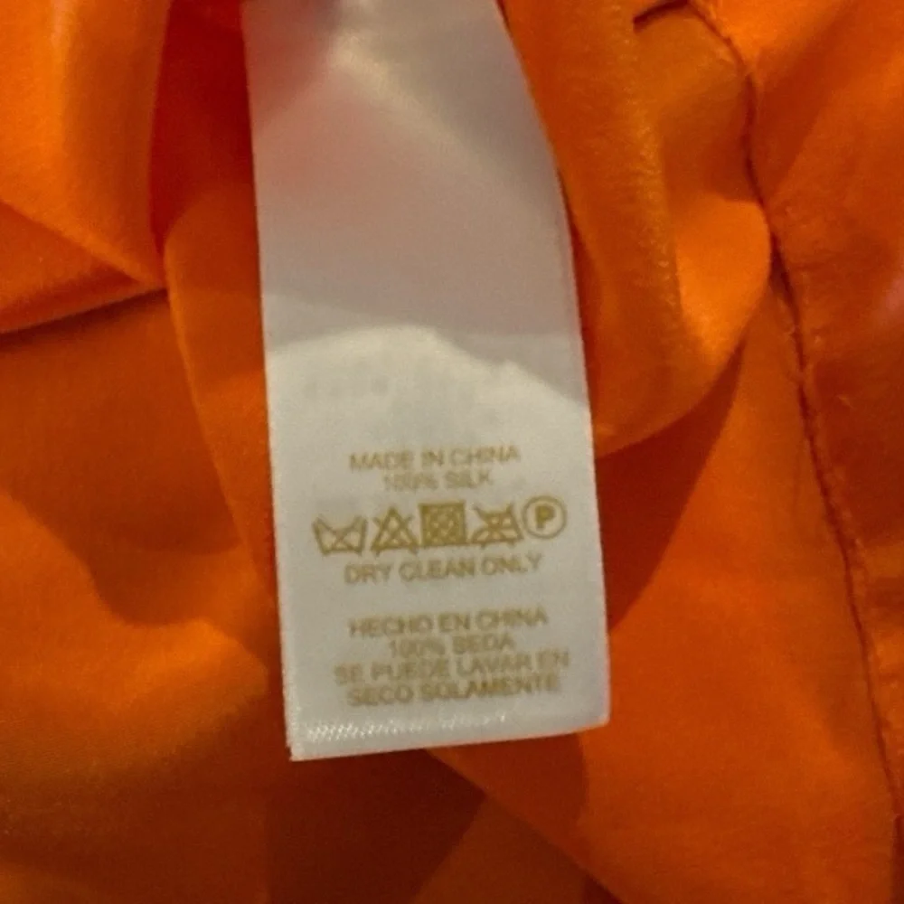 Kate Spade 100% Silk Blouse Tank Orange Sz 4 Sleeveless Casual Summer